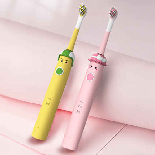 Lovely sonic kids toothbrush handle children electronic electric toothbrush with wireless inductive charger