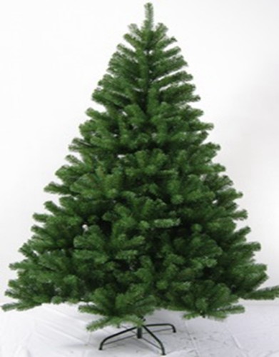 2021 yiwu shuangyuan new 210cm Eco friendly green PVC&pine needle Christmas tree with white and pinecone decorated