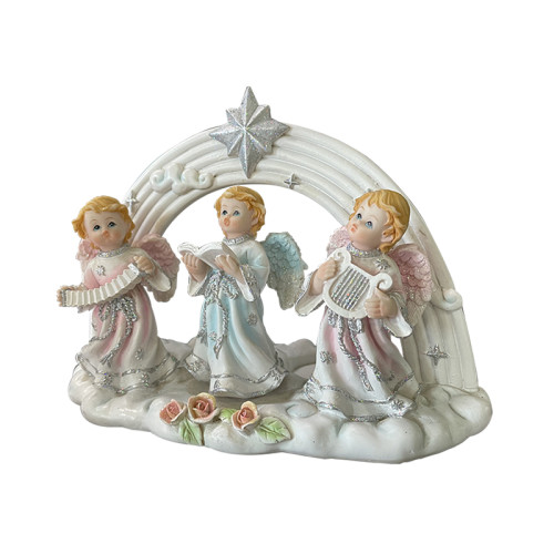 Top quality beautiful wings resin angel religion for girls garden statues Unpainted Resin Figurines