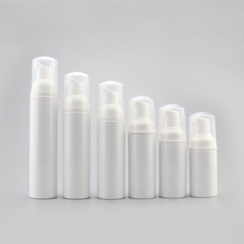 Custom empty white 30ml 60ml 100ml shampoo hand face wash cleanser plastic pump foam bottle