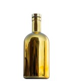 Gold Liquor glass bottle 750ml 500ml empty UV electroplated frosted glass bottle