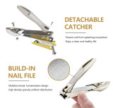 Wholesale stainless steel wide jaw nail clippers with catcher