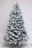 Wholesale Green PVC and PE mixed Christmas tree with snow and pinecones party decoration