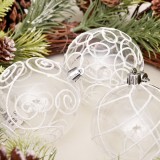 18pcs/7cm Clear Plastic Ball Christmas Tree Ornaments Hanging Pendants Craft Decoration