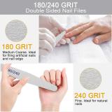 Professional Nail Files  Emery Board Nail File for Natural Nails 100/180/240 Grit Fine Grit Fingernail Files
