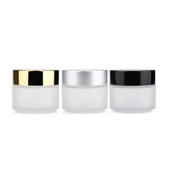 Wholesale painting matte clear glass jar 15ml 20ml 30ml 50ml 100ml face cream glass cosmetic cream jar with lid