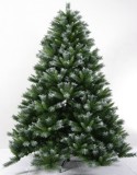 2021 yiwu shuangyuan new 210cm Eco friendly green PVC&pine needle Christmas tree with white and pinecone decorated