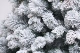 Wholesale Green PVC and PE mixed Christmas tree with snow and pinecones party decoration