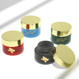 Luxury 30ml 50g 1 fl oz cosmetic packaging blue containers skincare cream black glass cream jar with lid