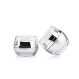 Custom high grade empty cosmetic packaging skin care 50 ml 20 ml white glass jar with plastic lid for face cream