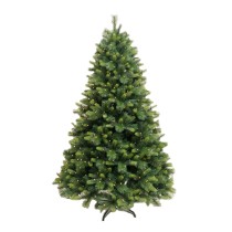 7FT Yiwu Green Metal Stand PVC+PE Mixed Luxury Hinged Artificial Christmas Tree With Pine Cones