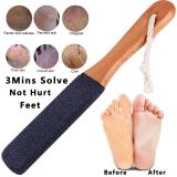 Custom logo wooden paddle foot files double-sided pedicure with wood handle