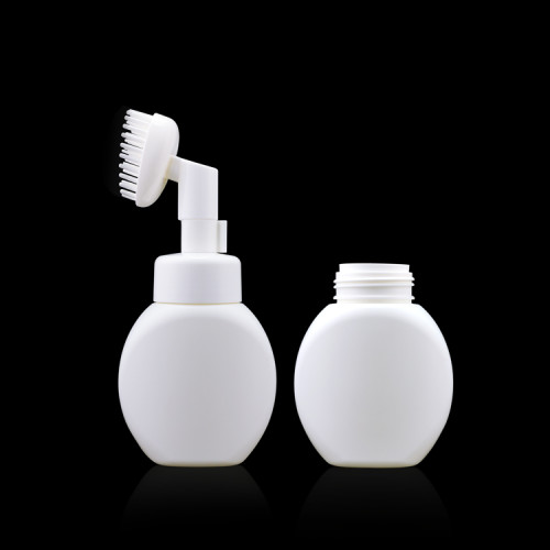 Custom color 200ml empty white cleanser foaming soap packaging brush scrub foam container bottle with logo