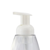 Refillable 250ml 300ml empty foaming soap liquid packaging flat clear hand sanitizer bottle with white pump