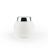 Luxury 50g 70ml 4oz UV rose gold and white ball shape glass body oil packaging jar cream cosmetic container with aluminum lid