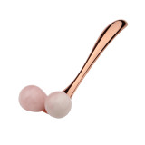 Beauty Metal Uplift V Face Rose Quartz 3d Face Massage Roller