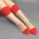 Crystal glass silk socks sheer women stocking manufacturers girls crew socks wholesale factory