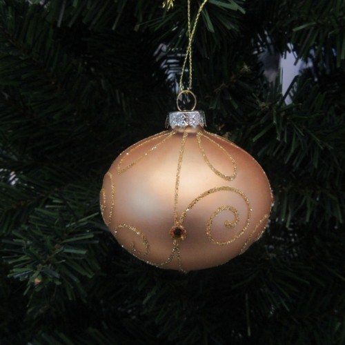 Whole Sale Christmas Tree Hanging  Glass Material Ornament with Hand Painted