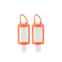 Eco friendly 30ml 1oz  portable mini size PET water free hand wash small sanitizer liquid bottles with silicone holder