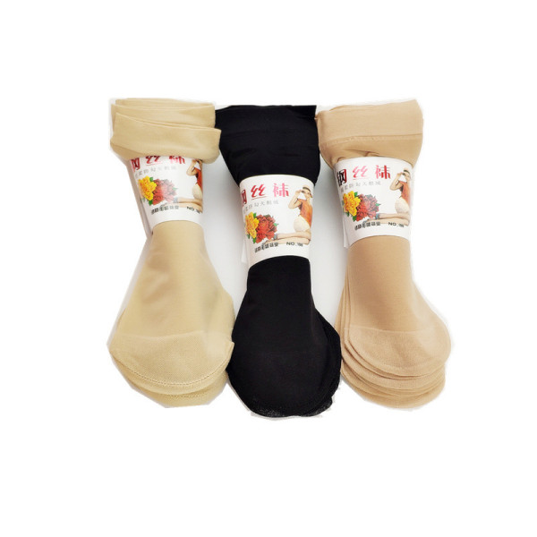 New women invisible socks famale ultra-thin socks crystal silk summer breathable sheer ankle socks wholesale factory