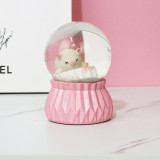 Custom resin 80mm snow globe kawaii pig water ball