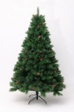 Fireproof 180CM Artificial Christmas Tree decoration with pine cone red berry and nature rattan