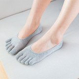 Women cotton ankle socks open toe five finger socks summer breathable invisible socks wholesale factory