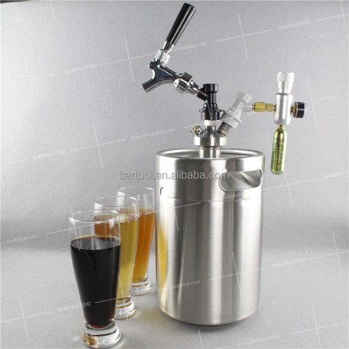 High quality stainless steel mini keg 5 L with beer dispenser tappping systems