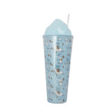 sustainable 750ml/26oz double wall plastic water tumbler diamond cover PS insulated plastic bottle mugs with lid