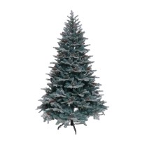 Newly Design High Quality Europe Style 7FT Blue Green PVC+PE Mixed Luxury Hinged Artificial Misty Pine Tree