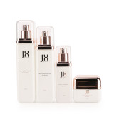Cute 50g 1.7 fl oz empty clear skincare cream containers rose golden cap square glass jar with gold lid for cosmetics