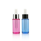 New arrival 20ml petg empty round packaging blue pink plastic dropper bottles drip of essential oils
