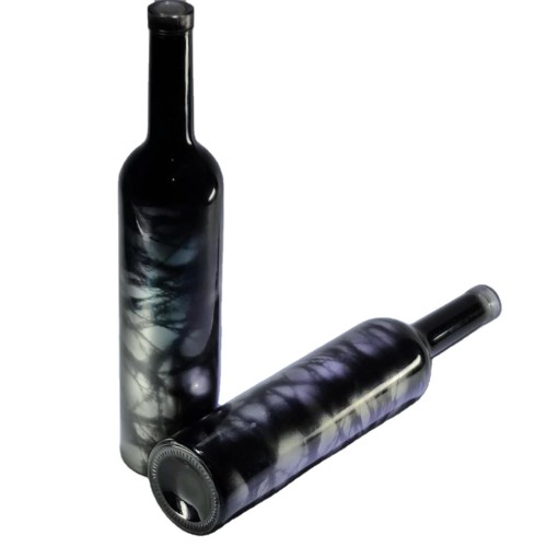 Empty 500ml 700ml 750ml matte black wine liquor vodka glass bottle with stopper