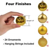 24pcs/Lot Colored 4cm/2.4Inch Christmas Tree Decoration Ball Ornaments Christmas bauble hanging decorations