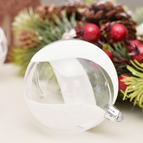 18pcs/7cm Clear Plastic Ball Christmas Tree Ornaments Hanging Pendants Craft Decoration