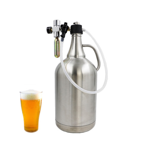 wholesale popular  double wall vacuum insulation one gallon 128 ounce beer growler stainless steel