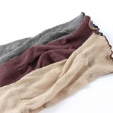 Wholesale Spring Japanese Sweet Girl Soild Color Ruffle Breathable Loose Socks