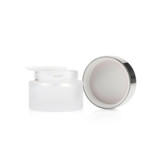Vintage 1ounce 30ml 50 g empty round shape container face frosted lotion cream jars with silver caps