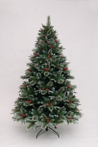 Green PVC tree with red berries Xmas tree decoration supplier