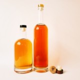 custom 750ml design round glass rum bottle for spirits