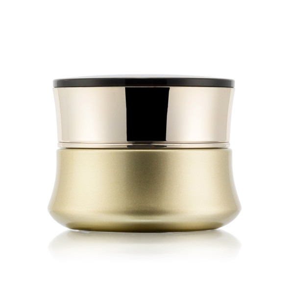 Wholesale 30 50 g empty skin care makeup facial cream glass gold jars for cosmetics with golden lid