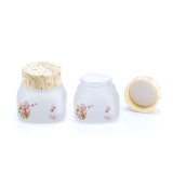 Premium 50 g 1.7 fl oz transparent matte face cream packaging wooden glass cream jars with bamboo lid for skincare