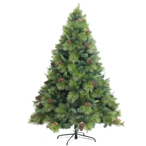 240cm Luxury Decorative PVC PE mixed Christmas tree with Pinecone and red berry