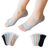 Women cotton ankle socks open toe five finger socks summer breathable invisible socks wholesale factory