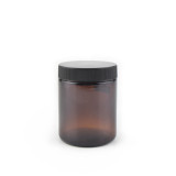 Customized round container amber clear food grade glass jar with metal aluminum lids for honey chocolate cream