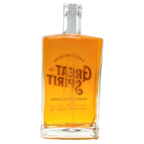 screen printing square whisky glass vodka bottle with logo