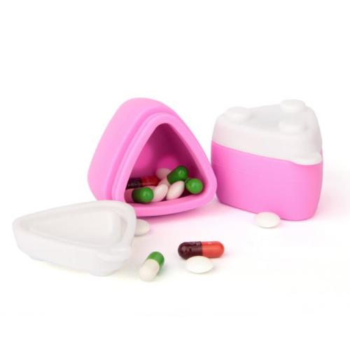 Wholesale Stock Food Grade Silicone Portable Storage Box Household Folding Capsule Medicine Pill Cases