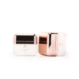 50 g 1.7 ounce square clear lotion cream containers transparent cosmetic glass jar color with rose gold cap