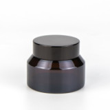 Luxury 15ml 30g 50g 100g empty glass face lotion containers matte frosted amber black glass cream jar with screw lids