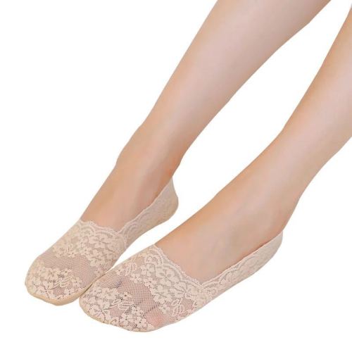 Lace women invisible boat socks cotton breathable anti-slip socks girls summer quick dry socks wholesale factory